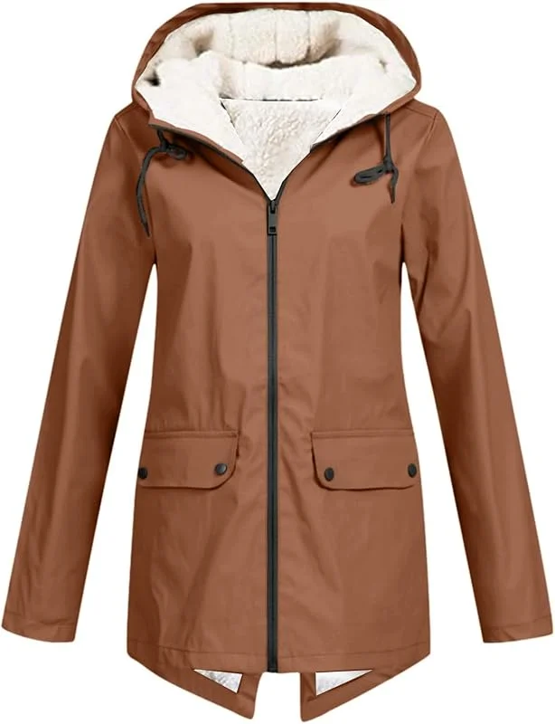 Winterjacke Damen Warm Teddyfleece Gefütterte Regenjacke Damen Wasserdicht Regenmantel Frauen Mit Kapuze Skijacke Outdoor Funktionsjacke Parka Winddicht Softshelljacke Zipper Übergangsjacke — Heizkleidung