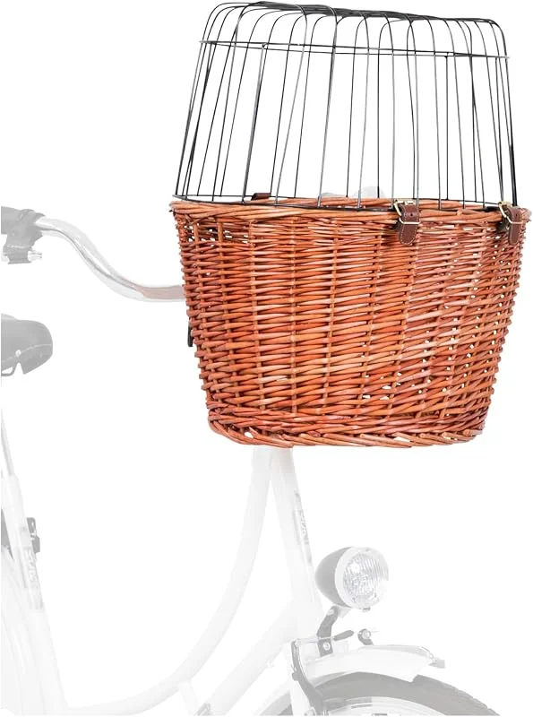 TRIXIE Hundekorb für das Fahrrad vorne bis 5 kg 44 × 48 × 33 cm - gewobener Hundefahrradkorb für den Lenker - in schicker Weidenoptik mit Kunststoff Gitter, 2806 — Heizung Warmepumpe