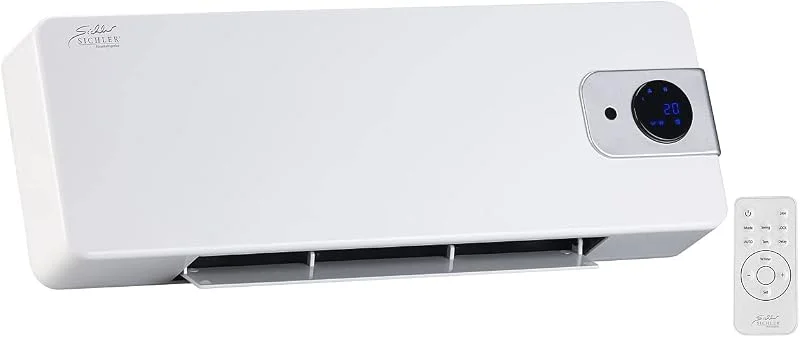 Sichler Haushaltsgeräte Keramik Wandheizung: Keramik Wandheizlüfter mit digitalem Thermostat, Oszillation, 2.000 W (Keramikheizung, Heizlüfter, Kühl) — Heizung Warmepumpe