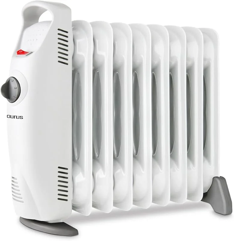 Taurus – Ölradiator Masai 1000, 9 Elemente, Sehr kompakt, Einstellbares Thermostat, 3 Heizstufen, Überhitzungsschutz, Termo TECH Technologie, Vollständige Abschaltung, Weiß — Heizung Warmepumpe