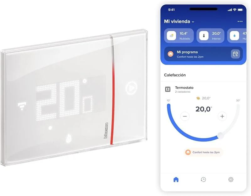 BTICINO Smarther w Netzwerk-Thermostat, WLAN-Einbau, Schwarz, XG8002E — Heizung Warmepumpe