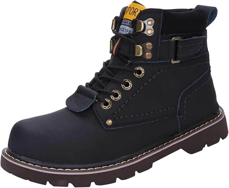 Winterschuhe Herren Winterstiefel Gefüttert Boots Schneestiefel Herren Rutschfest Stiefeletten für Outdoor Männer Winterboots Schnürstiefeletten Hohe Wanderschuhe — Heizkleidung