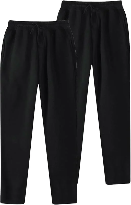 2er Pack Jogginghose Herren Einfarbiger Baggy Hose mit Kordelzug und Taschen Männer Sporthose Wanderhose Trainingshose Outdoor Hosen für Lässiges Fitnessstudio und Joggen — Heizkleidung