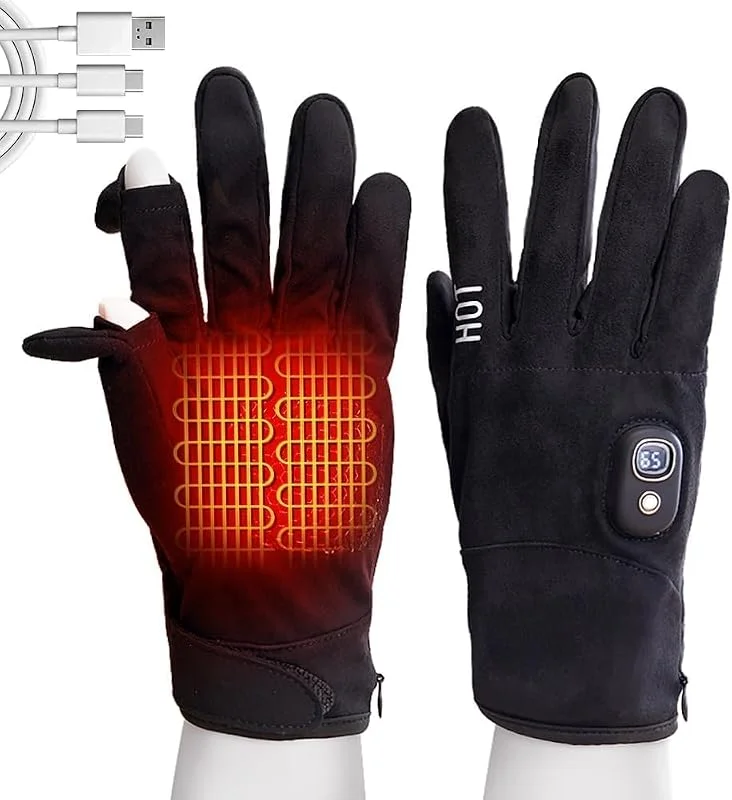 Elektrische beheizte Handschuhe für Männer & Frauen - Akku Arbeit Touchscreen Dünne Handschuhe für Arbeiten bei kaltem Winterwetter Wiederaufladbar — Heizkleidung