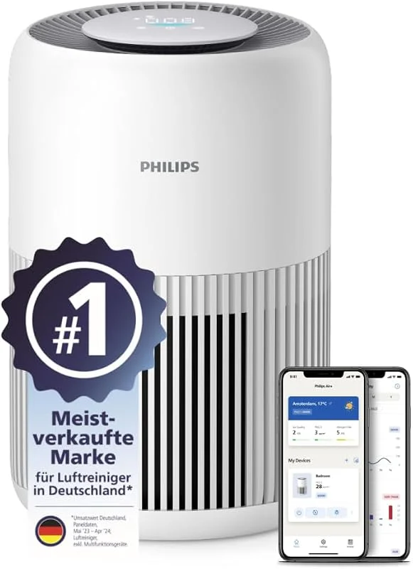 Philips Luftreiniger 900 Serie mit App, Weiß, für Räume bis 65 m² — Luftbefeuchter