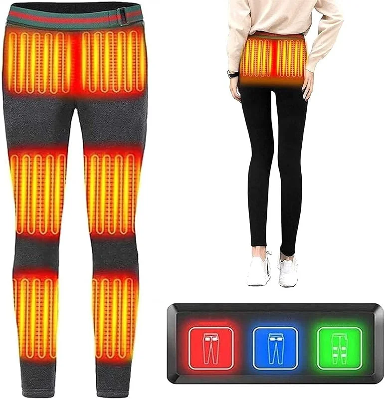 Beheizte Hose USB Elektrisch beheizte Hose Beheizte Lange Unterhose for Männer Frauen Thermounterwäsche mit 8 Wärmebereichen for Winter Outdoor Camping Wanderausrüstung — Heizkleidung