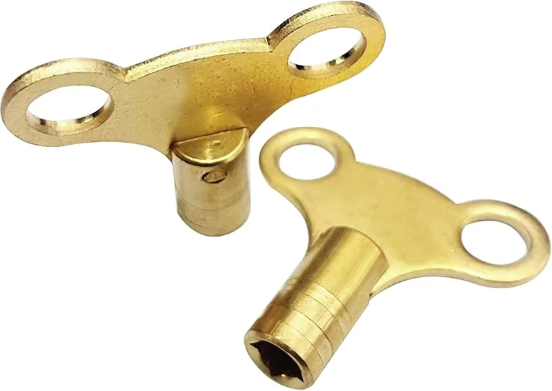 Heizkörperentlüftungsschlüssel, Heizkörperventil-Uhrschlüssel für Entlüftung und Entlüftung, aus massivem Messing, 2 Stück (4, 5 mm (Schlüssel Nr. 9) — Heizung Warmepumpe