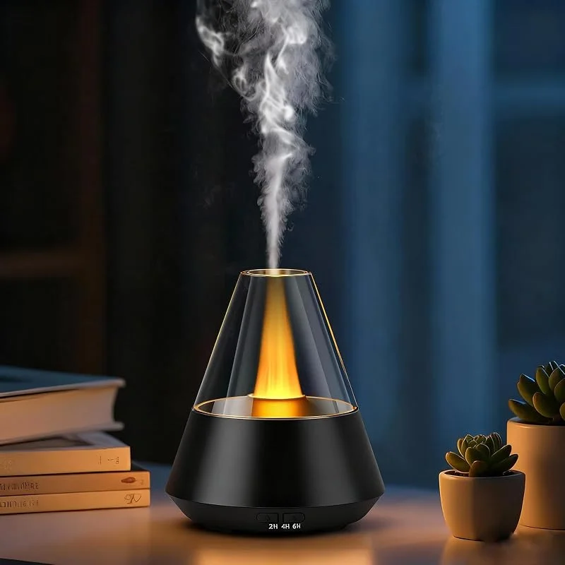 120ML Aroma Diffuser Tragbarer Luftbefeuchter Cool Mist Humidifier Aroma Diffuser Ultraschall Aroma Diffuser für ätherische Öle mit 7 Farben LED Licht, für Kinder Zuhause Büro Yoga