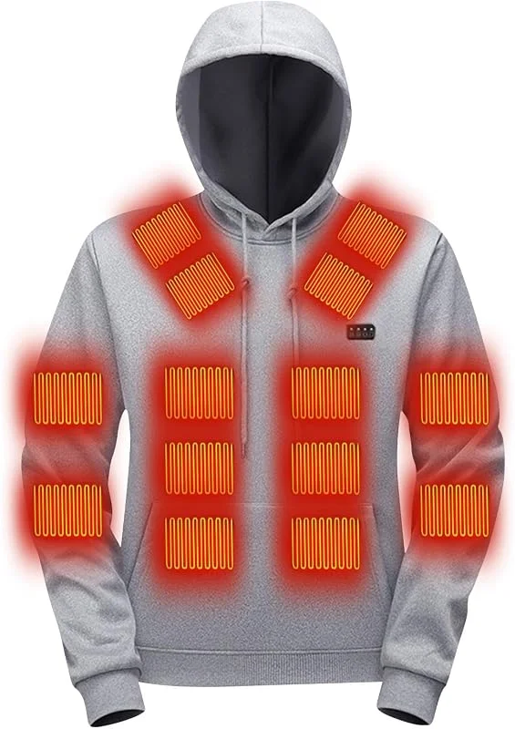 Beheizbarer Hoodie Herren Damen USB Heiz Kapuzenpullover für Winter Outdoor — Heizkleidung