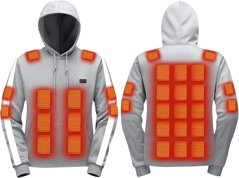 Beheizbare Hoodie Herren Winter Kapuzenpullover USB Beheizbar Sweatshirt — Heizkleidung