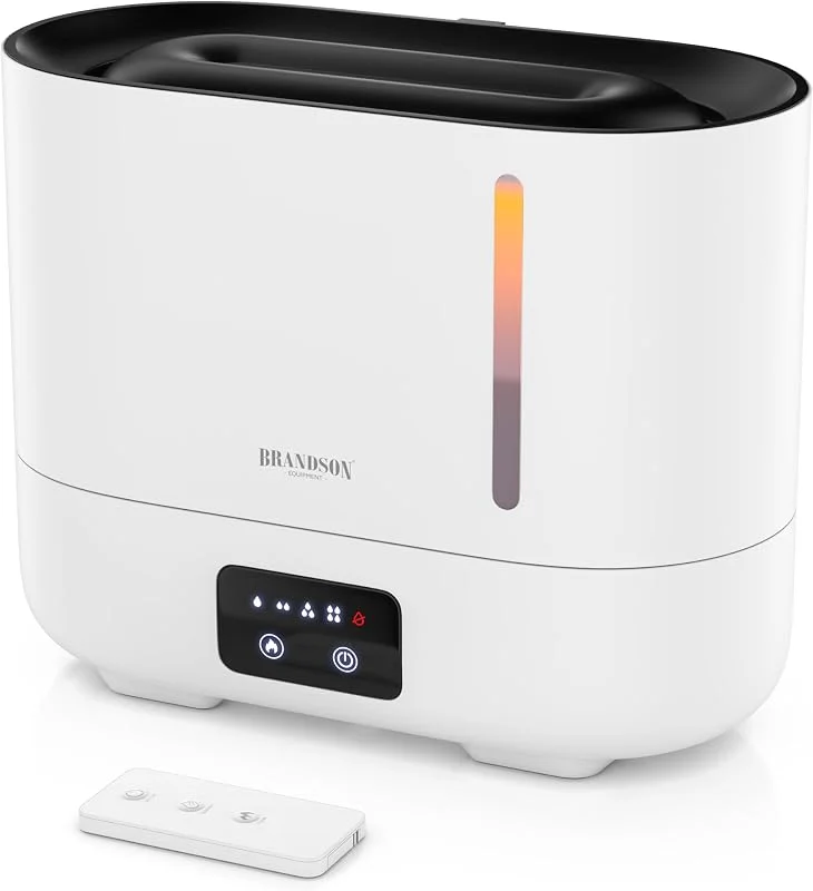 Brandson - Luftbefeuchter 3 Liter mit Fernbedienung - Display digital - Ultraschallvernebler – 4 Nebelstufen - Aromafach - Farb-LEDs – Flammeneffekt - autom. Abschaltung - Schlafzimmer Kinderzimmer