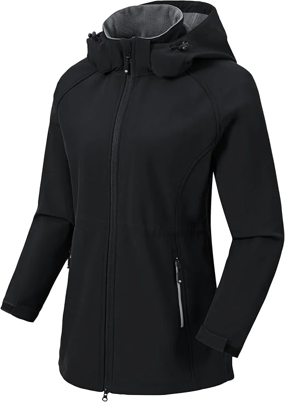 MoFiz Softshelljacke Damen Lange mit Fleecefutter Übergangsjacke EUS-2XL — Heizkleidung