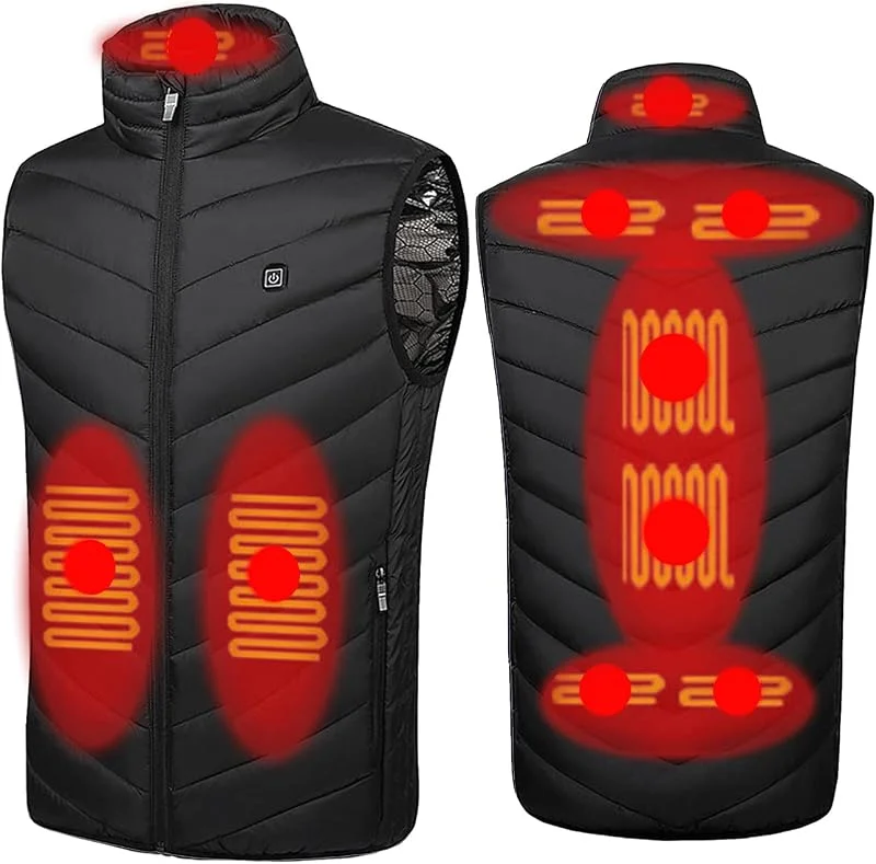 Battnot Beheizbare Weste Herren Damen, Beheizte Weste ärmellos Jacke Mit Heizung, Wärmeweste Beheizbare Jacke Heizweste USB Eletriksche Beheizbare Steppweste für Angeln, Motorrad, Outdoor Ativitäten — Heizkleidung