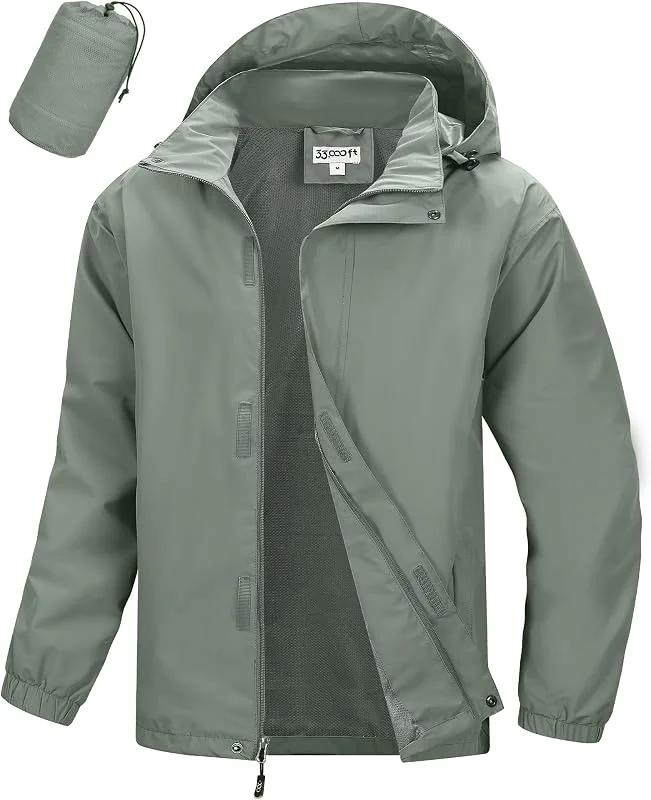33, 000ft Regenjacke Herren Wasserdichte Atmungsaktiv Leichte Outdoorjacke — Heizkleidung