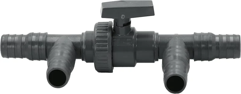 HAF 3 Wege Solarweiche, 3 Wege Ventil mit Absperrhahn, 2-Teiliges Bypass Set mit 32mm & 38mm Schlauchtüllen zum Anschluss von Solarkollektor, Poolheizung, Wärmepumpe, Heizmatte oder Sandfilteranlage — Heizung Warmepumpe