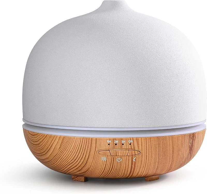 JESMAY Aroma Diffuser Keramik 500ml Premium Ultraschall Luftbefeuchter Diffusor für Ätherische Öle Timer-Einstellung & 10-Farben-LED BPA-Frei Diffuser Weiß für Schlafzimmer Wohnzimmer Büro Yoga