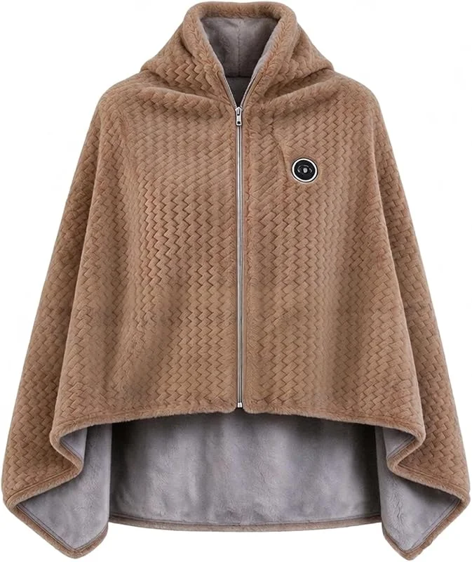 Generisch Elektrisch beheizte Schalwickel für Damen, Outdoor-Heizponcho — Heizung Warmepumpe