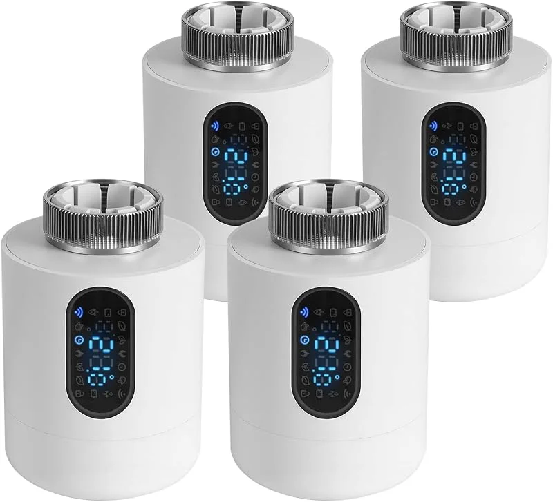 Heizkörperthermostat, 2, 4 GHz WLAN ohne Hub, Weiß, 4 Stück — Heizung Warmepumpe