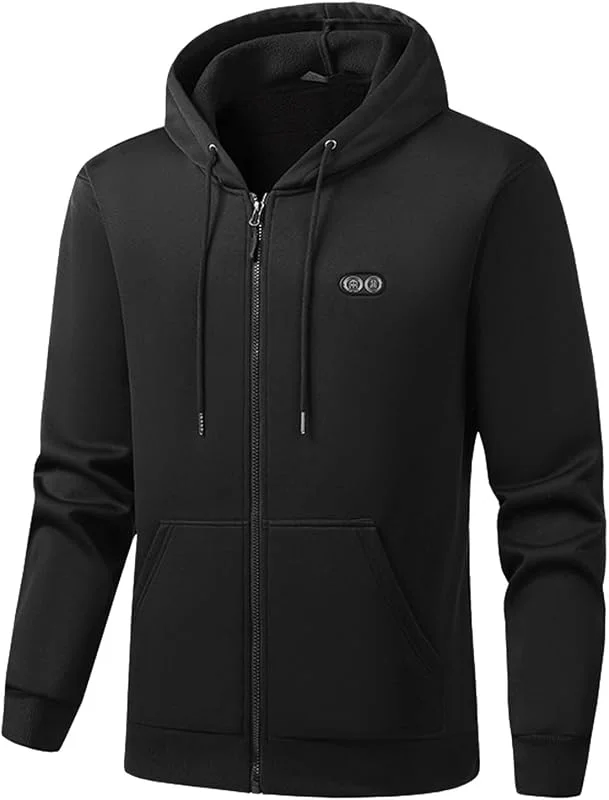 Beheizbare Herren Winterjacke mit Temperaturregelung winddicht fleecegefüttert ideal Campen Wandern Alltag — Heizkleidung
