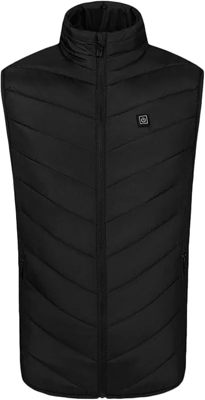 Unisex Beheizbare Weste Fleece Beheizte Jacke Neue Große Größen Winter Heizweste USB Elektrisch Jacke Mode Stehkragen Heizjacke mit 8 Heizzone Heizmantel Outdoor Winddicht Funktionsjacke — Heizkleidung