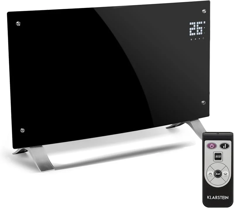 Klarstein Elektroheizung, Konvektor-Heizung Freistehend oder Wandmontage, Mobile Energiesparend, Leise, Standgerät Heizkörper Elektrisch mit Thermostat, 2000 Watt — Heizung Warmepumpe