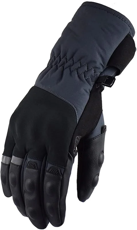 HB1 Baumwolle Lange Motorradhandschuhe wasserdichte Motorradhandschuhe Winter Warmer Handschuh Für Motorradfahrer Anti-Drop Atmungsaktiv und Knöchelschutz, Gray, XXL(palm11cm) — Heizkleidung