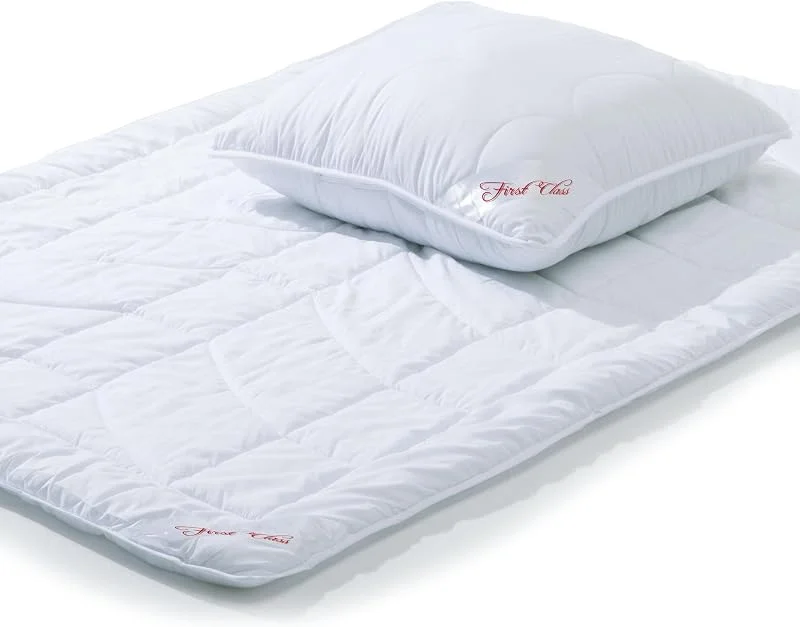 CelinaTex First Class Ganzjahresdecke 140 x 200 cm Set mit 1x Kopfkissen 80 x 80 cm Winter Sommer Steppdecke — Heizung Warmepumpe