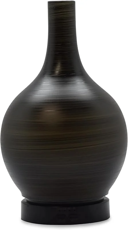 pajoma® Aroma Diffuser - Speziell für Duftöle, Luftbefeuchter Aromatherapie - H 24 x Ø 14 cm aus Glas in Schwarz, Premium Qualität