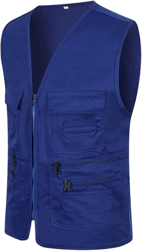 Generisch Herren Leichte Freizeitweste Weste Herren Sommer Sport Jagdweste Outdoor Atmungsaktiv Arbeitsweste Wandern Leichtgewicht Camping Anglerweste mit Vielen Taschen Freizeit Jagd Reiseweste — Heizkleidung