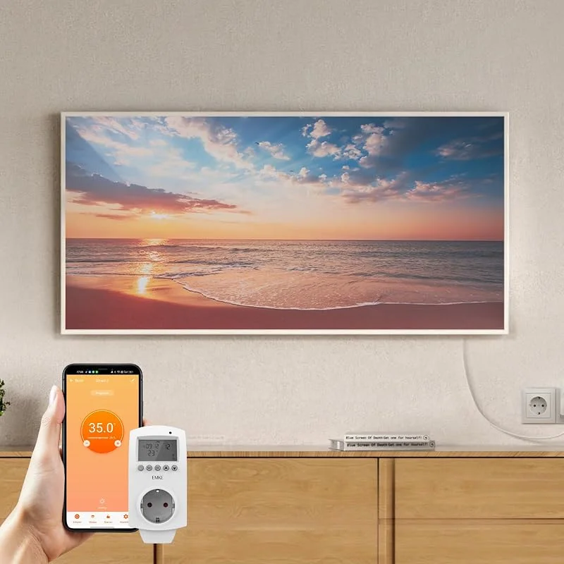 EMKE Infrarotheizung Bild (Meeresblick), Thermostat, 1200 W, 1195 × 595 mm — Heizung Warmepumpe