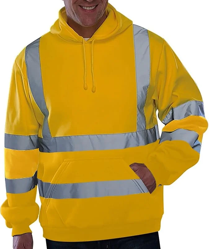 Herren Sicherheitsjacke Kapuze Warnjacke Warnschutzjacke Softshelljacke Arbeitsjacke Winterjacke mit reflektierenden Streifen, Softshell Jacke Berufsjacke Schutzjacke Herrenjacke — Heizkleidung
