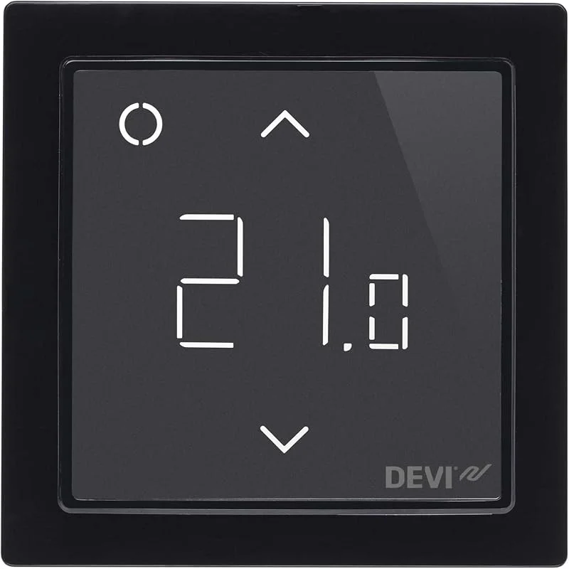 Devi Raum+BodenThermostat 140F1143 RAL9005 Raumthermostat, Uhrenthermostat 5703466239650 — Heizung Warmepumpe