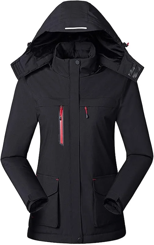 Beheizbare Jacke Damen mit kapuze, Polarfleece Heizweste Herren Damen, Weiche und Warme Beheizbare jacke Beheizte Jacke für Outdoor Ativitäten Winterjacke für Outdoor Wandern Jagd Motorrad Camping — Heizkleidung