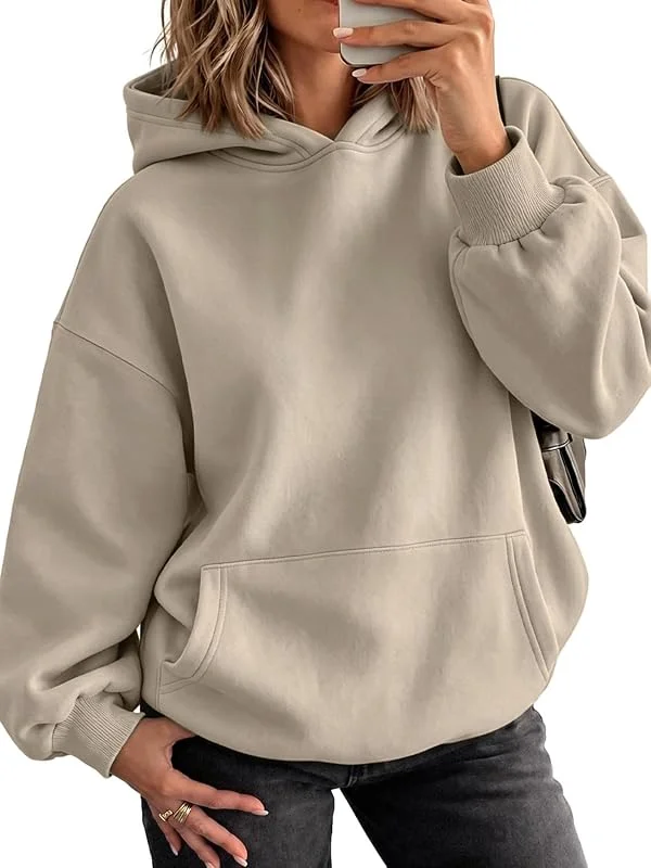 CLOAKA Hoodie Damen Oversize Casual Langarm Pullover für Damen mit Taschen — Heizkleidung