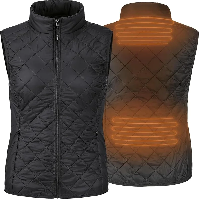 30seven- Ärmellose Heizjacke - Eng anliegende Damenbekleidung - Heizweste - Bis zu 5 h Wärme - Inkl. Akku & Ladegerät - Schwarz - XS — Heizkleidung
