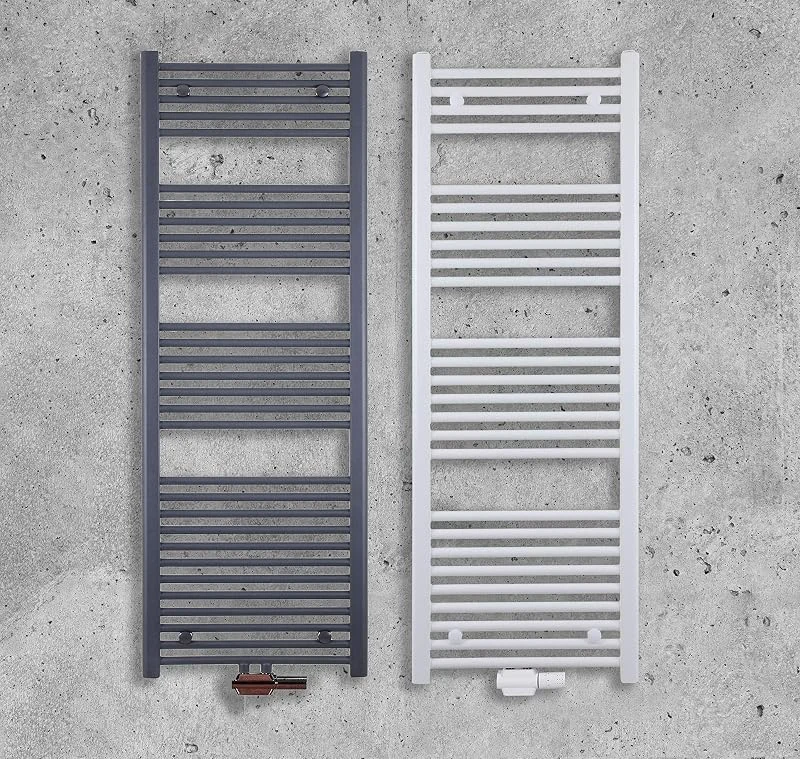 MC Heat Premium Badheizkörper (700x1800 mm Weiß) - Handtuchheizkörper - Handtuchwärmer mit Mittelanschluss — Heizung Warmepumpe
