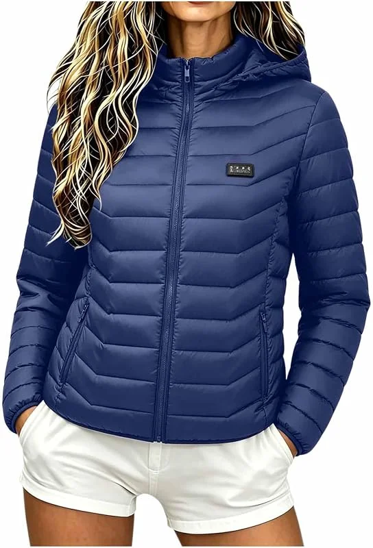 UHouse Beheizbare Jacke Damen Heizjacke Winter Warm Steppjacke mit Kapuze — Heizkleidung