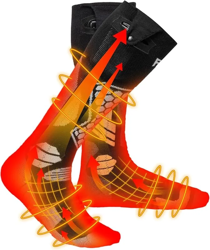 KEMIMOTO Beheizte Socken, App-Steuerung, 3 Stufen, Wollmix, 2 * 5000mAh — Heizkleidung