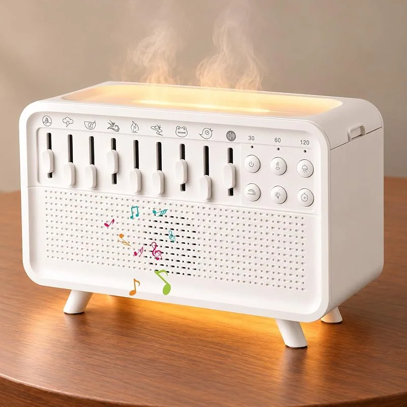 4-in-1 White Noise Machine, Bluetooth Lautsprecher mit Humidifier & Licht — Luftbefeuchter