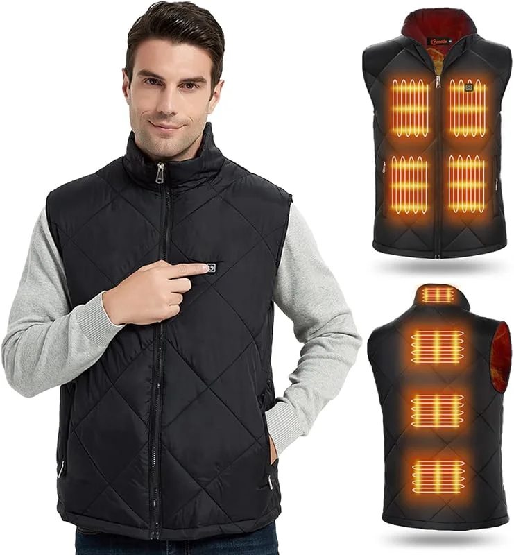FERNIDA Heizweste für Herren Damen, Winter Warm Outdoor USB Lade Elektrische Beheizte Weste mit 8 Beheizten Zonen, Batterie Nicht Enthalten — Heizkleidung