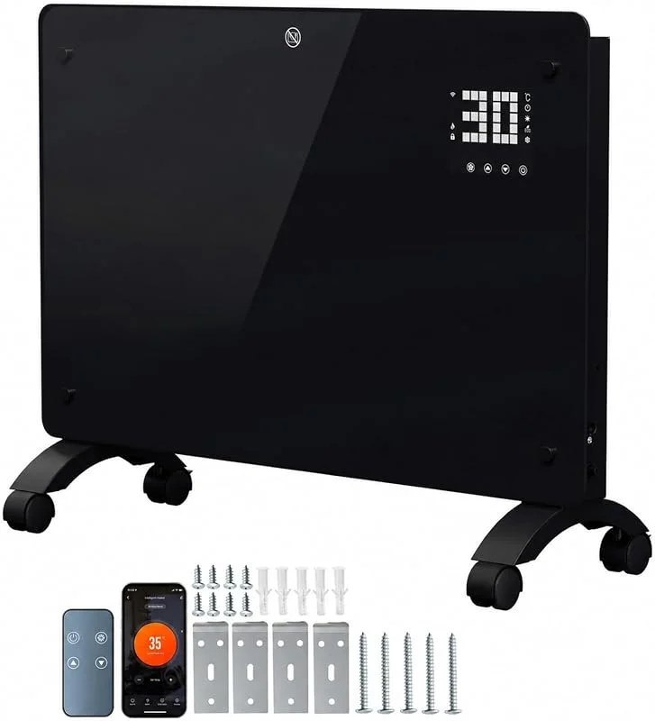 Elektroheizung 2000W Konvektor Heizung, Elektroheizkörper, Schwarz — Heizung Warmepumpe