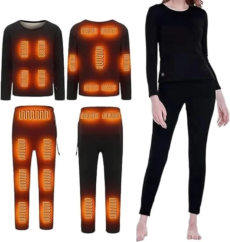 Beheizte Motorradjacke für Männer und Frauen, elektrisch, USB-Heizjacke, Anzug, Heizung, Thermounterwäsche-Set, beheizbares Hemd, Oberbekleidung (Farbe: Set, Größe: L) (Set XL) — Heizkleidung