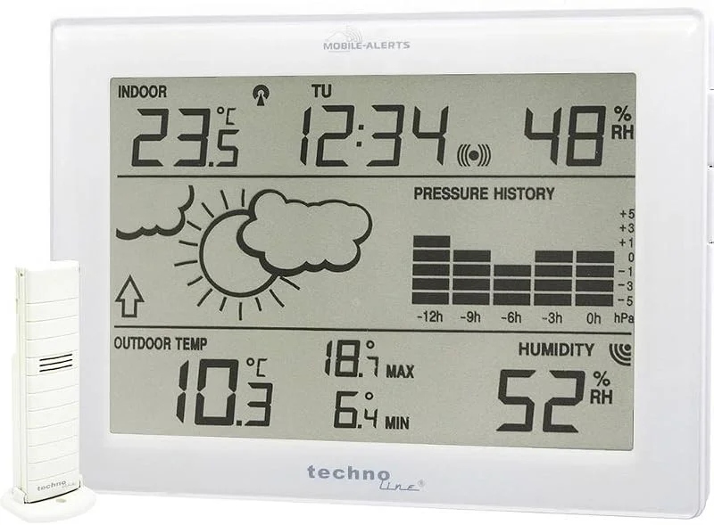 Technoline MA 10410 Wetterstation mit Anbindung zum MOBILE ALERTS Haus-Überwachungs-System, Weiß — Luftbefeuchter