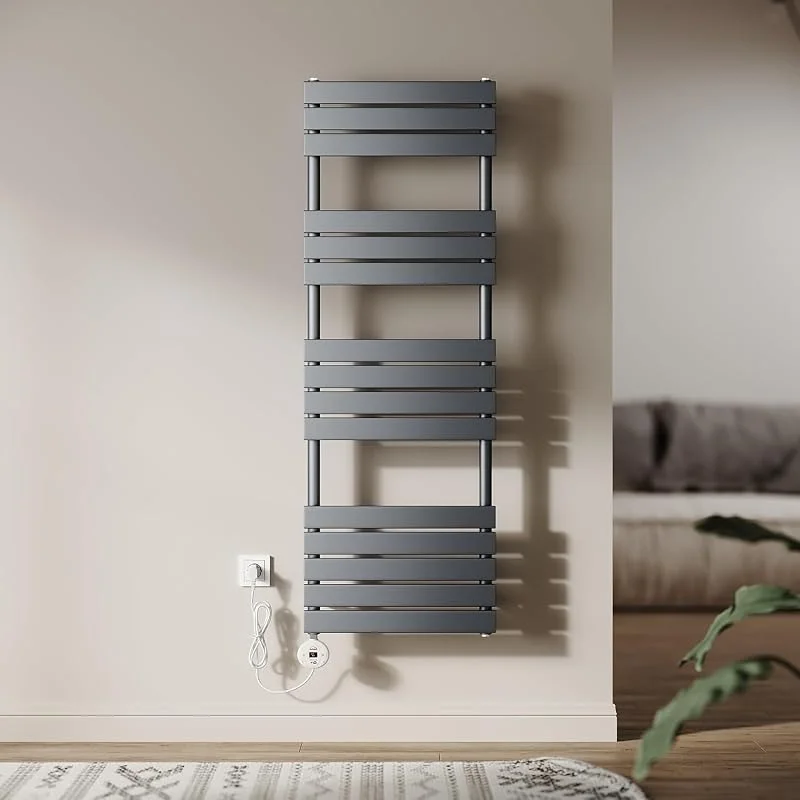 SONNI Badheizkörper elektrisch 1450x500mm Anthrazit mit WIFI Smart Heizstab 800 Watt, Flach Handtuchheizkörper elektrischer handtuchheizkörper mit Smartes Heizelement für Badheizkörper APP-Steuerung — Heizung Warmepumpe