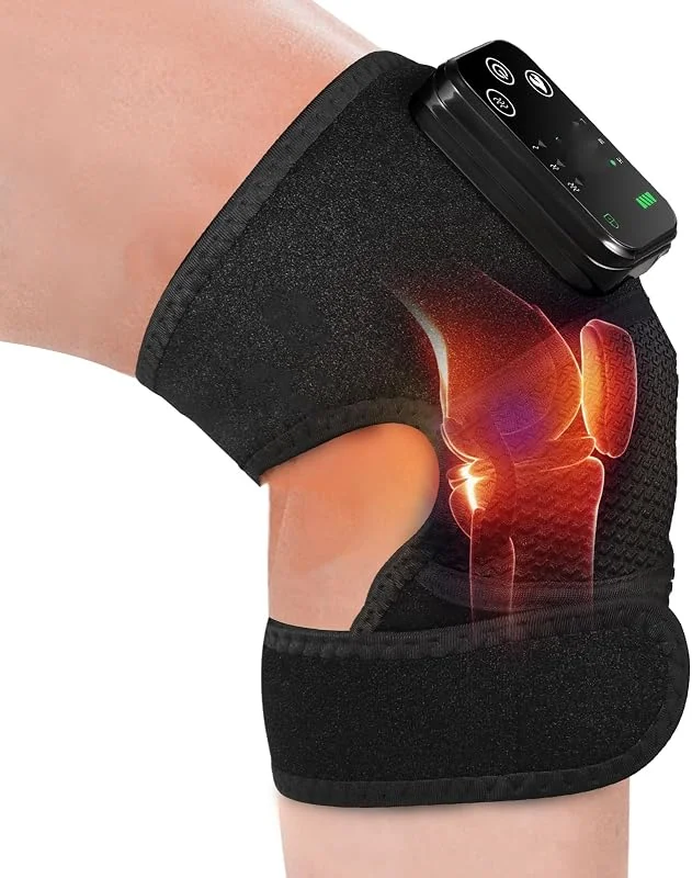 Beheiztes Kniemassagegerät, Kabellose Beheizte Kniestütze Wrap mit Massage, Wiederaufladbare Kniebandage Wärmer mit Vibration für Knie, Ellenbogen, Schulter Entspannung, 3 Massagemodi, Wärmetherapie für — Heizkleidung