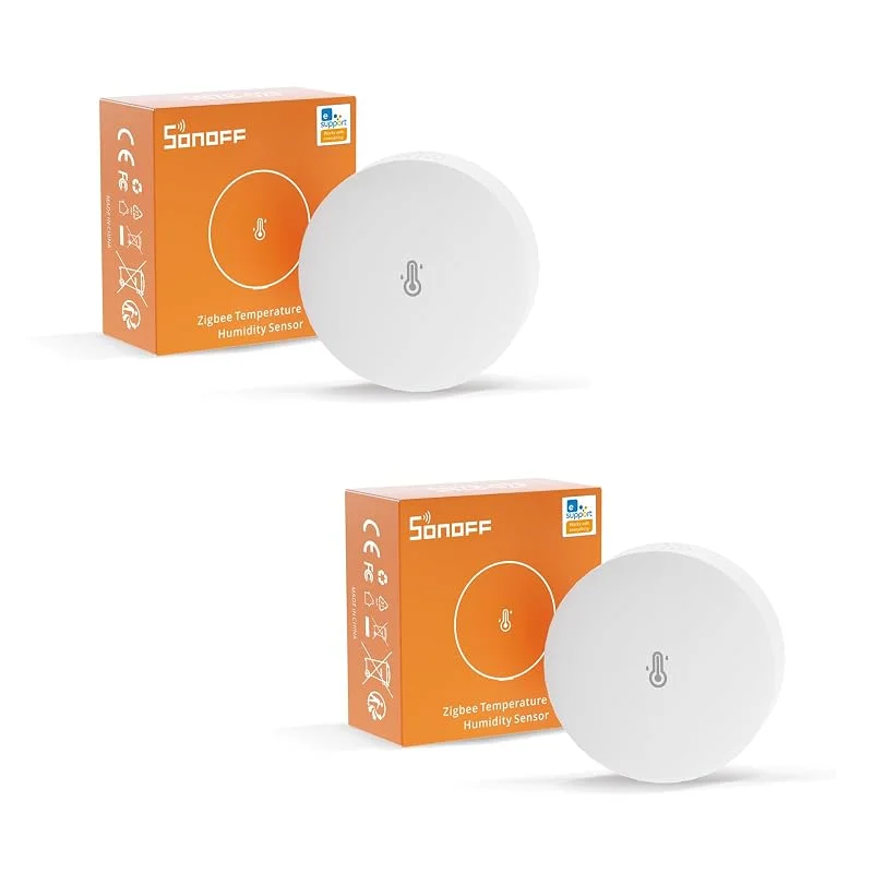 SONOFF SNZB-02P Zigbee Temperatur- und Feuchtigkeitssensor, 2 Stück Smart Temperatursensor mit Komfortalarm, Zigbee Hygrometer Kompatibel mit Alexa, Google Home, HA, IFTTT, Zigbee Hub Erforderlich. — Luftbefeuchter