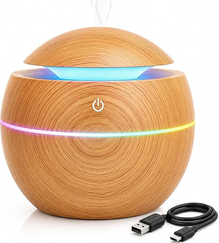 Retoo Aroma Diffuser 150 ml, Ultraschall Luftbefeuchter, LED Licht, USB