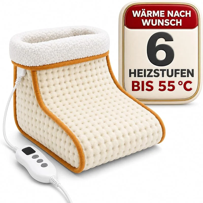 KARAT Elektrischer Fußwärmer Fjord mit Sherpa-Futter – Beige — Heizung Warmepumpe