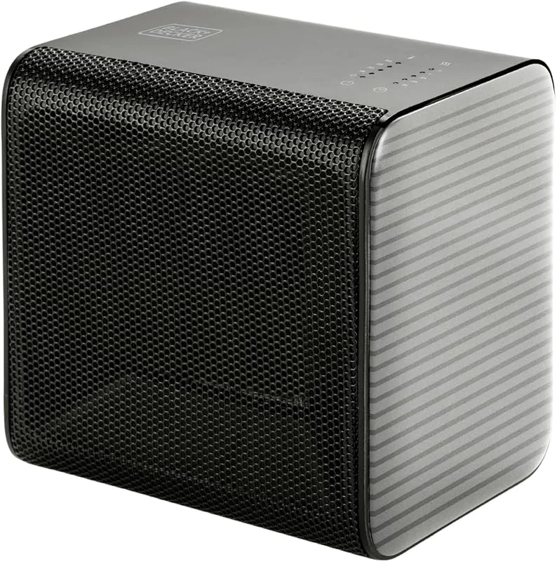 Black+Decker BXSH1800E - Heizung, Keramik-PTC-Systemtechnologie, 1800W, elektronischer Thermostat, 2 Intensitäten, 7-Stunden-Timer, leise, Kippschutz, Thermoschutz thermal, Schwarz — Heizung Warmepumpe