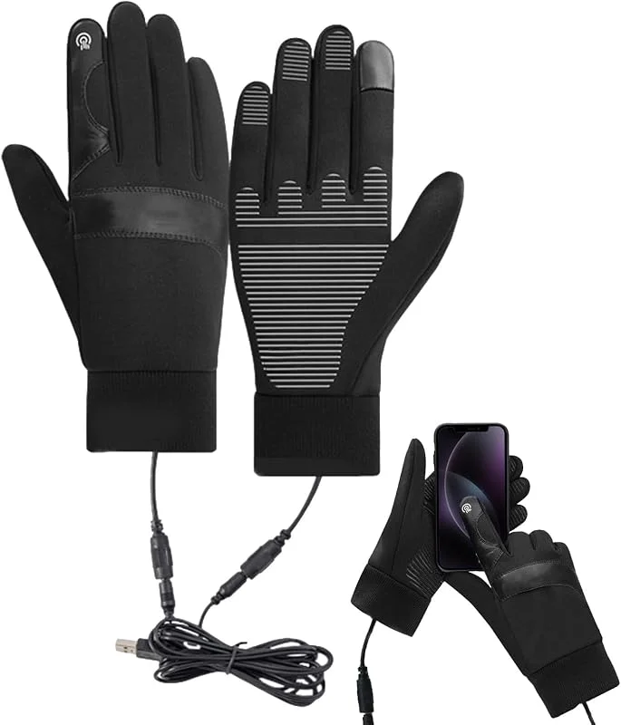 USB-beheizte Handschuhe, USB-beheizte Motorradhandschuhe - Leichte Winterhandschuhe, Touchscreen-Winter-Handschuhe, winddicht, wasserdicht, warm, wasserdichte Winter-Touchscreen-Handschuhe zum — Heizkleidung